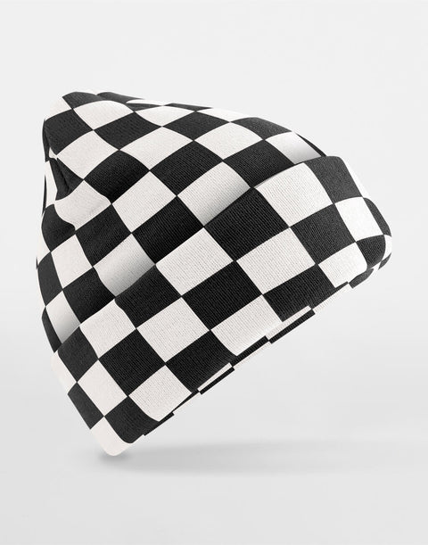 Checkerboard Beanie Black/Soft White