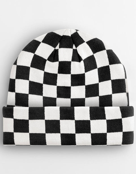 Checkerboard Beanie Black/Soft White