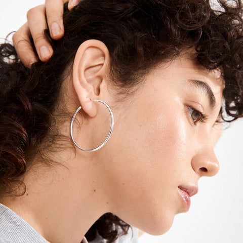 APRIL medium-size hoop earrings silver-plated