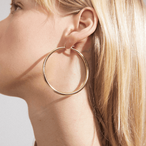 PRIYA large hoop earrings silver plated