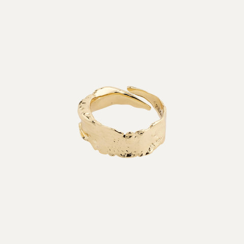 BATHILDA recycled rustic ring gold-plated