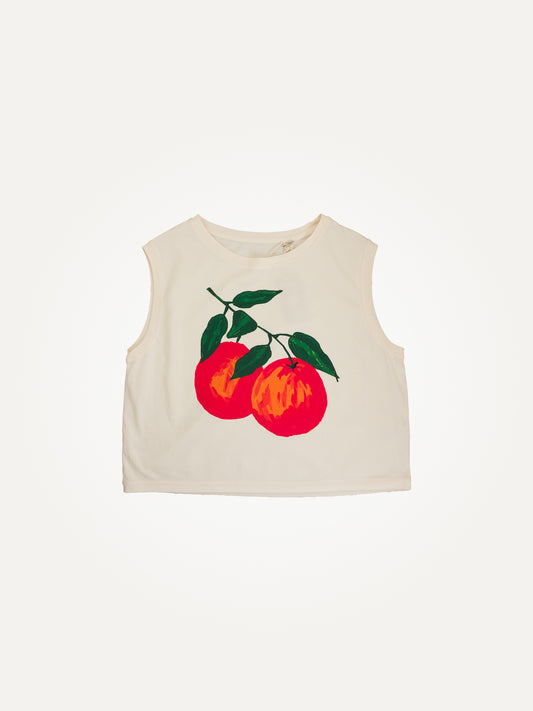 oranges womens cropped tank shirt organic cotton