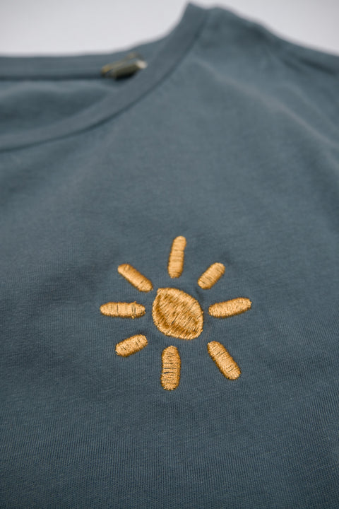 cropped tank washed denim blue organic cotton