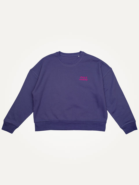 Chaos & Creativity purple REDwomens organic cotton sweater