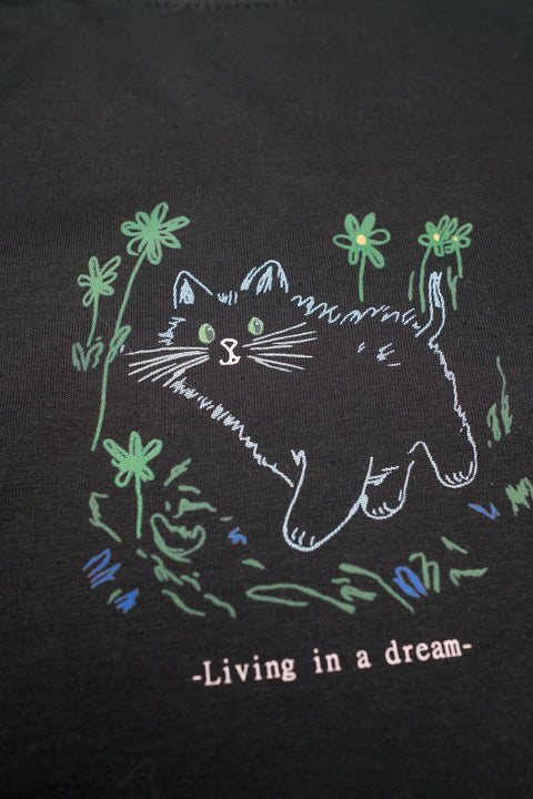 Living in a dream black organic cotton oversized t-shirt