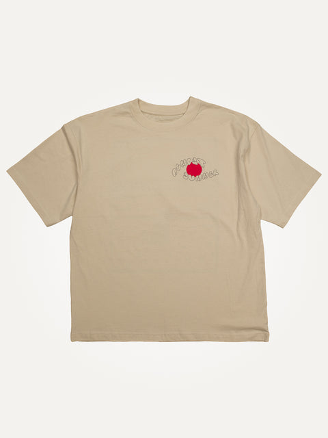 cat on the beach heavy oversized organic t-shirt