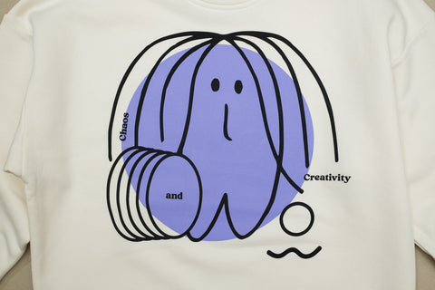 lila man oversized organic sweater chaos and creativity