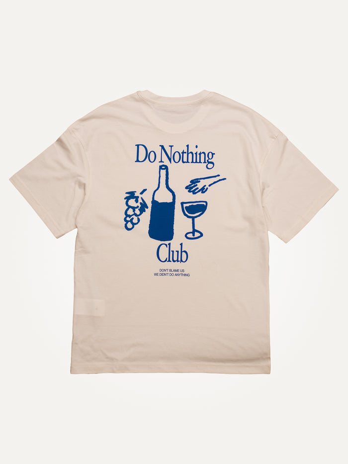 do nothing club Unisexe creamy white T-shirt with back print