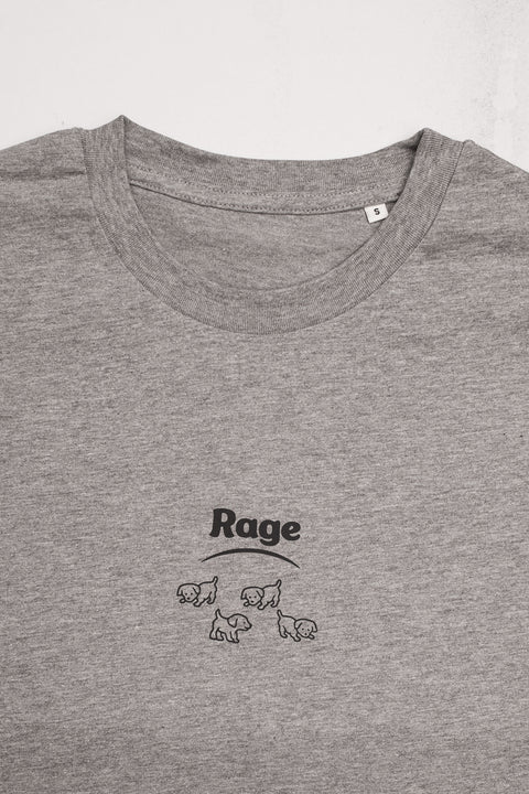 Rage puppies - unisex organic t-shirt in heather grey