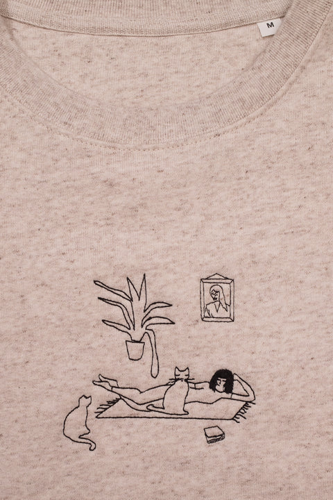do nothing club eco heather cropped womens sweater