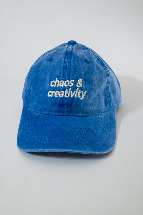 Chaos & Creativity logo hat - bright blue