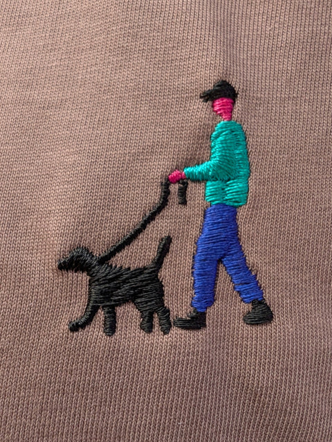 Man and Dog Mocha Brown Oversized Organic Cotton T-Shirt