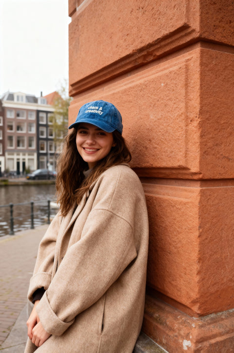 Chaos & Creativity logo hat - bright blue