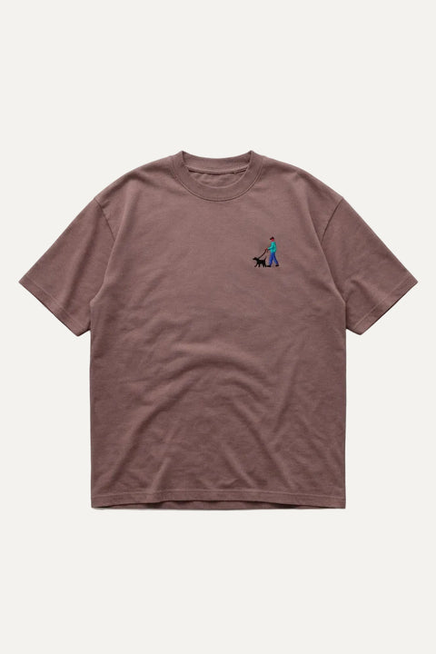 Man and Dog Mocha Brown Oversized Organic Cotton T-Shirt