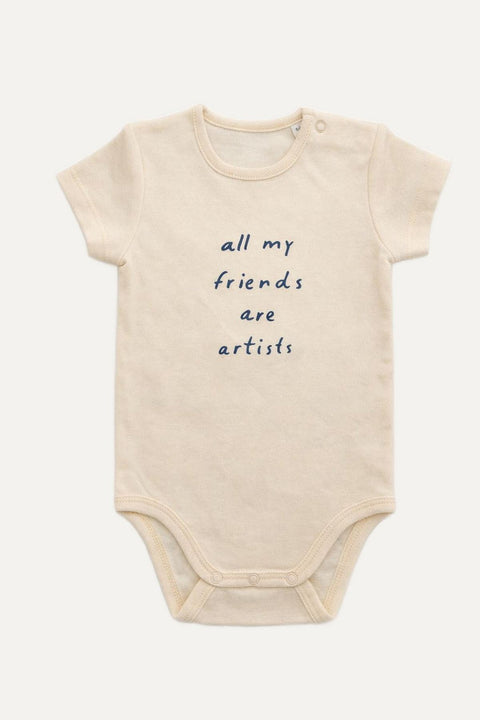 All my friends are artists romper offwhite organic cotton
