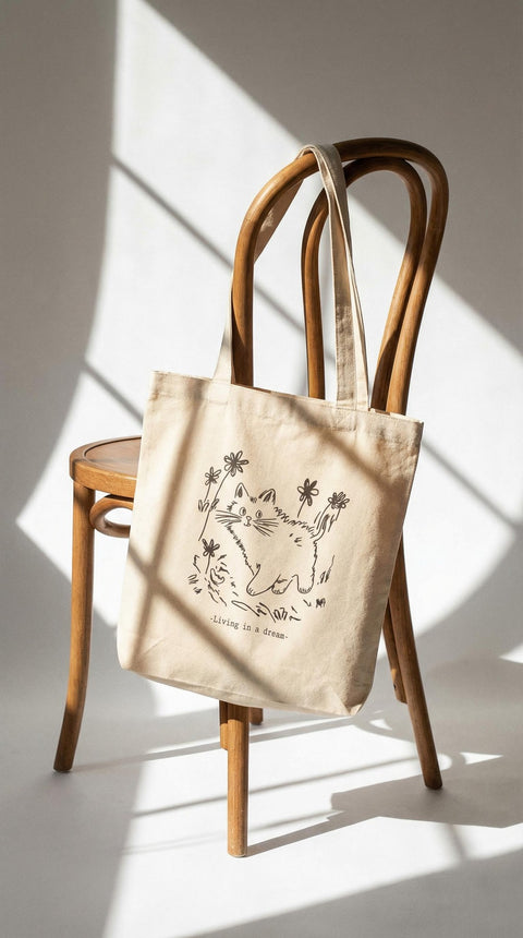 living in a dream organic cotton tote bag