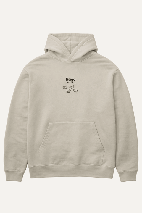 Stone grey hoodie Rage organic cotton