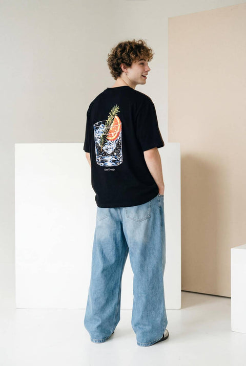 Good Enought cocktail black organic cotton t-shirt