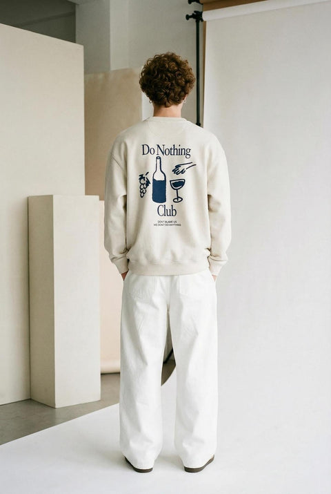 do nothing club sweater natural raw organic cotton