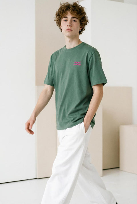 Chaos and Creativity embroidery logo greenbay organic loose fit