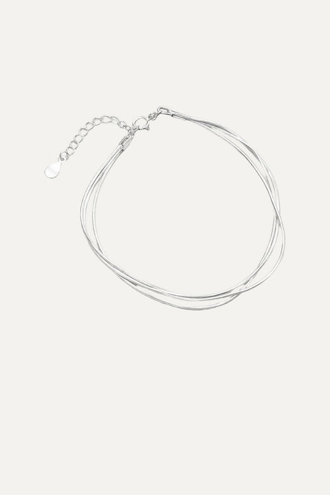 925 silver multi layer chain bracelet