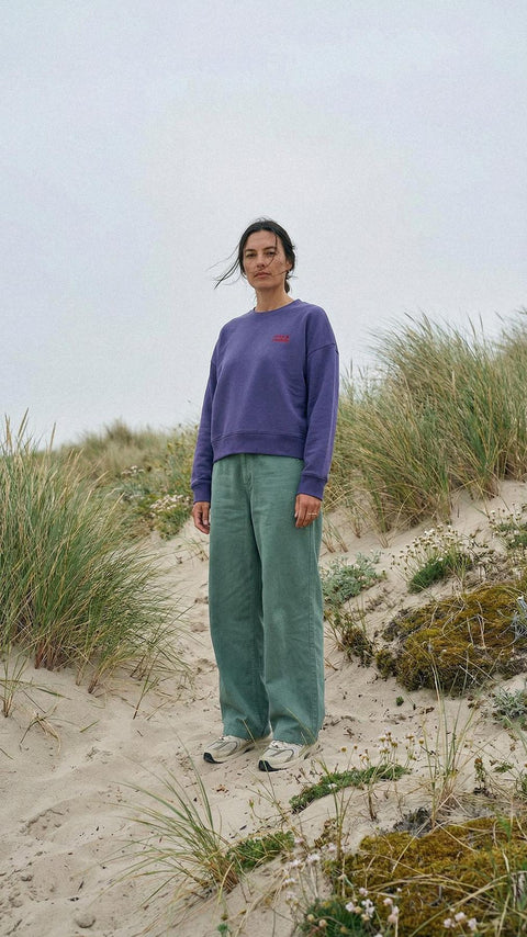 Chaos & Creativity purple REDwomens organic cotton sweater