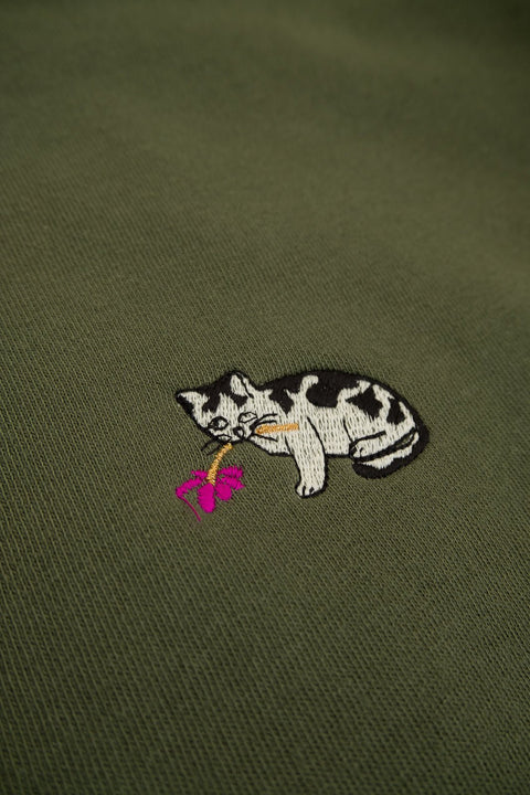 bad cat oversized french terry sweater khaki te koop bij Almost Summer Amsterdam 10136