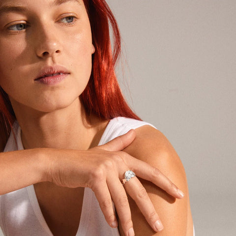 BLOSSOM recycled organic shaped ring silver-plated te koop bij Almost Summer Amsterdam 142226004