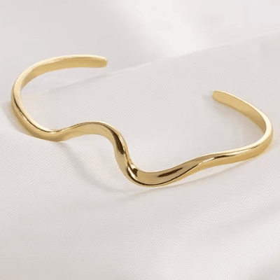 925 silver wave bracelet Gold plated
