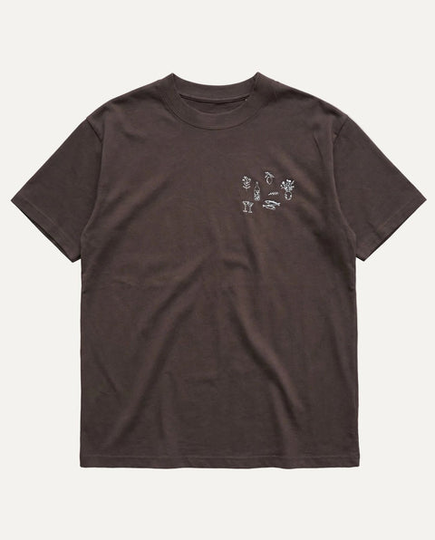 dinner with friends brown organic boxy tee