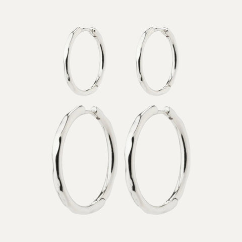 EVE hoop earrings 2-in-1 set silver-plated te koop bij Almost Summer Amsterdam 692316093