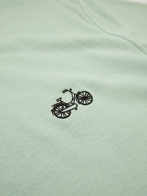 fiets aloe green organic cotton unisex t-shirt te koop bij Almost Summer Amsterdam 10071