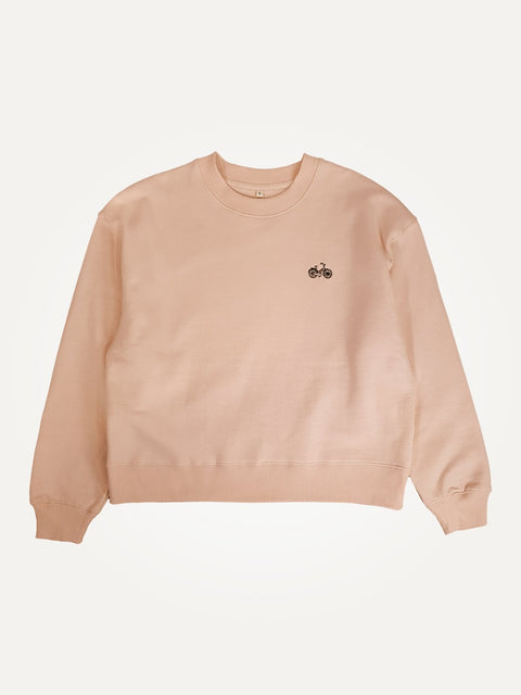 fiets mini misty pink organic cotton womens sweater te koop bij Almost Summer Amsterdam 10497
