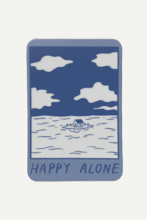 Happy Alone (Blue Skies) Vinyl Sticker te koop bij Almost Summer Amsterdam 10835