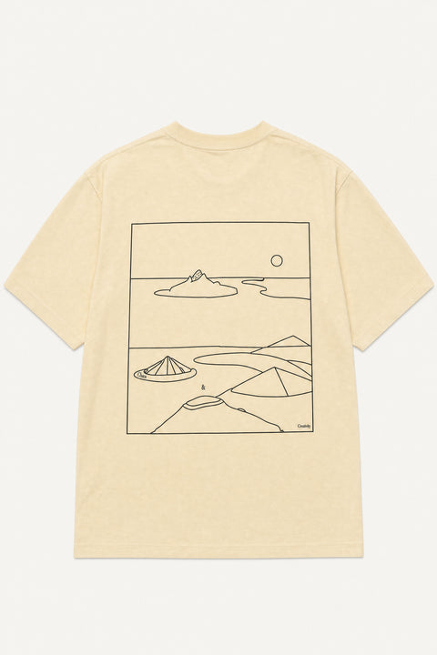 butter milk unisex washes t-shirt island lines