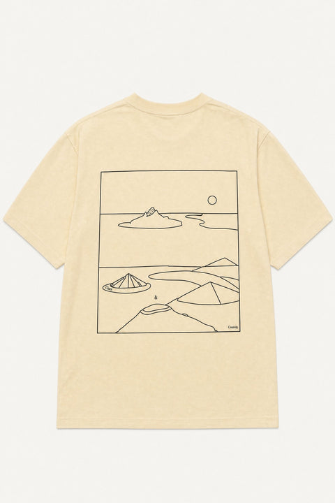 butter milk unisex washes t-shirt island lines