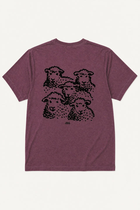 schaapjes washed maroon unisex tee