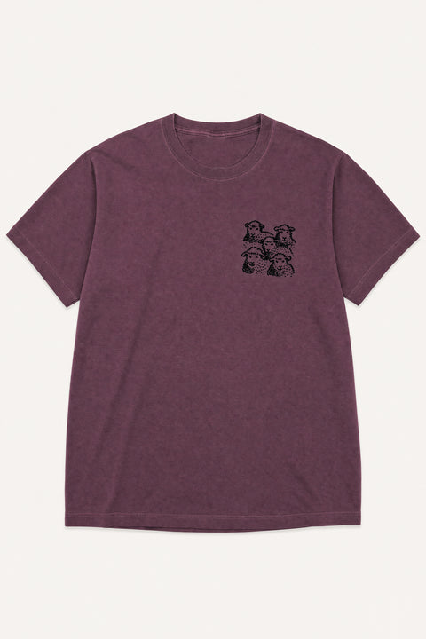 schaapjes washed maroon unisex tee