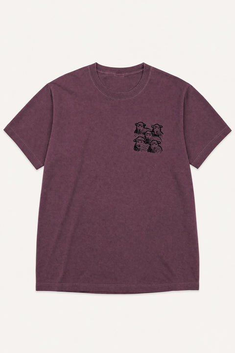 schaapjes washed maroon unisex tee