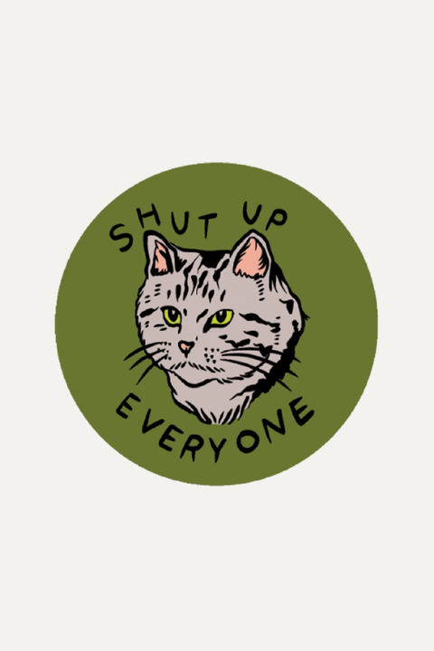 Shut Up Everyone green Vinyl Sticker te koop bij Almost Summer Amsterdam 10635