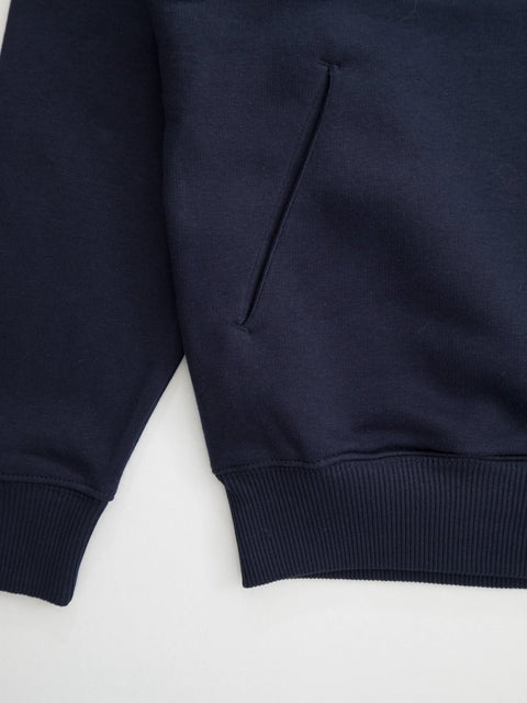 slow life drop shoulder unisex organic cotton sweater denim te koop bij Almost Summer Amsterdam 10319