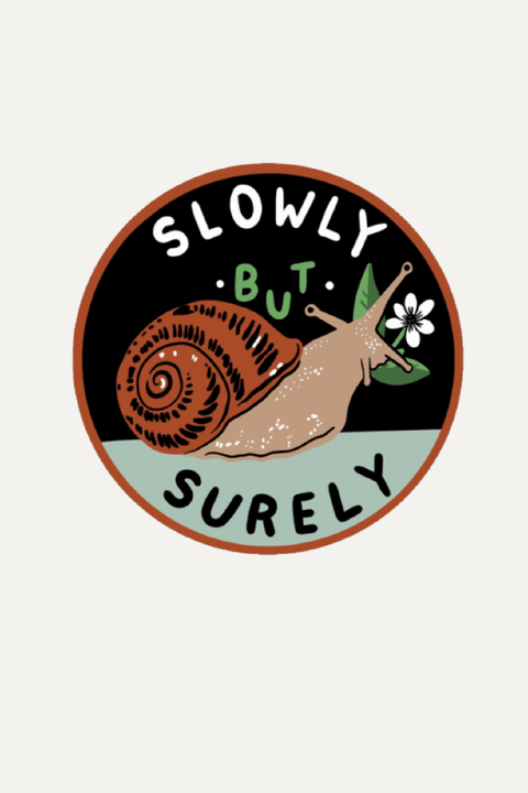 Slowly But Surely (Snail) Vinyl Sticker te koop bij Almost Summer Amsterdam 10336