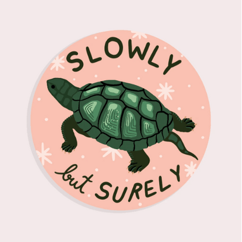 Slowly but Surely (Turtle) Vinyl Sticker te koop bij Almost Summer Amsterdam 10633