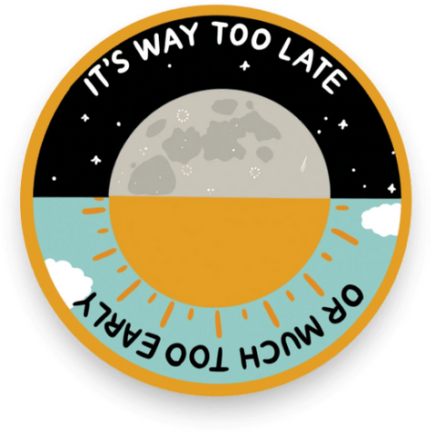 Way Too Late Vinyl Sticker te koop bij Almost Summer Amsterdam 10261