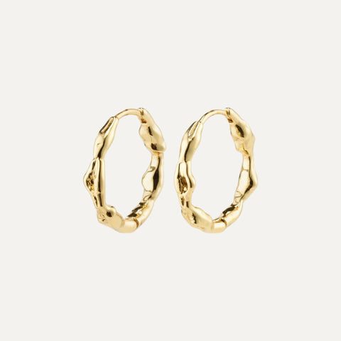 ZION recycled organic shaped medium hoops gold-plated te koop bij Almost Summer Amsterdam 142142003