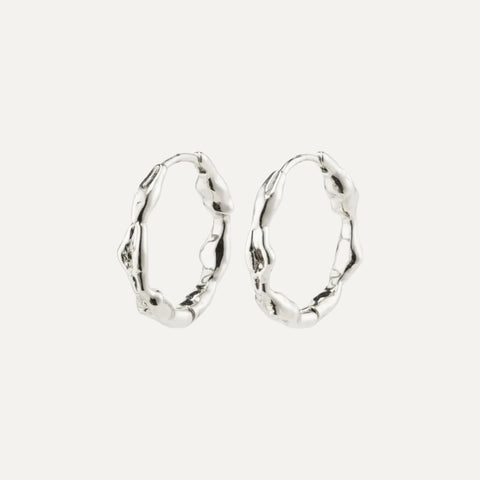 ZION recycled organic shaped medium hoops silver-plated te koop bij Almost Summer Amsterdam 142146003