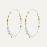 FORCE mega hoop earrings white/gold-plated
