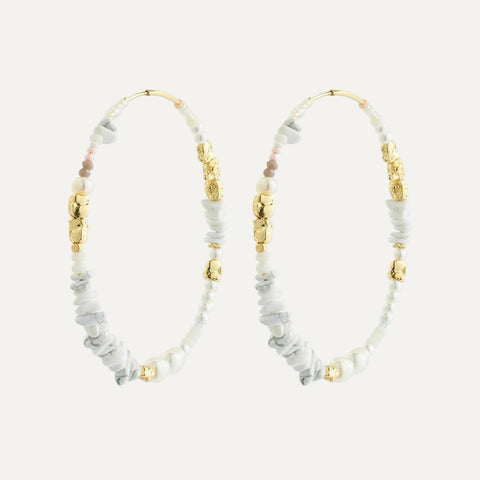 FORCE mega hoop earrings white/gold-plated