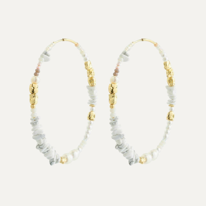 FORCE mega hoop earrings white/gold-plated
