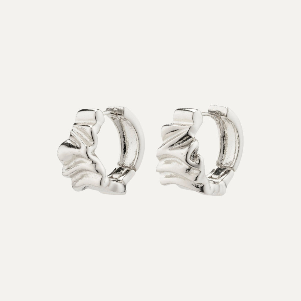 WILLPOWER recycled huggie hoop earrings silver-plated